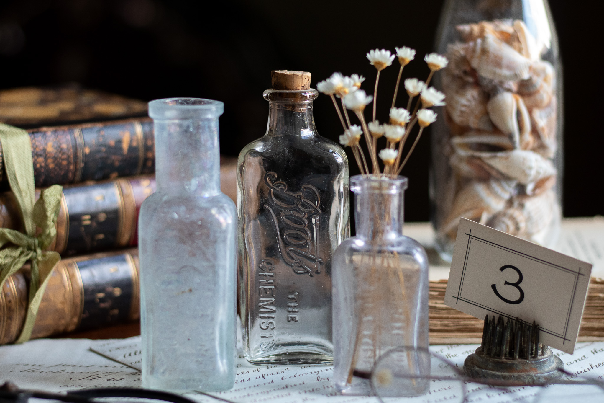 Trio of Antique Bottles Including “Eiffel Tower Fruit Juice” Tobias Interiors